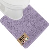 image:imageGORILLA GRIP Chenille Bath Rug Mat for Oval Toilet Base 24x19 GrayLight Purple