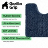 image:imageGORILLA GRIP Chenille Bath Rug Mat for Oval Toilet Base 24x19 GrayNavy