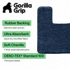 image:imageGORILLA GRIP Chenille Bath Rug Mat for Oval Toilet Base 24x19 GrayNavy