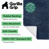 image:imageGORILLA GRIP Chenille Bath Rug Mat for Oval Toilet Base 24x19 GrayNavy