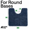 image:imageGORILLA GRIP Chenille Bath Rug Mat for Oval Toilet Base 24x19 GrayNavy