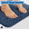 image:imageGORILLA GRIP Chenille Bath Rug Mat for Oval Toilet Base 24x19 GrayNavy