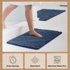 image:imageGORILLA GRIP Chenille Bath Rug Mat for Oval Toilet Base 24x19 GrayNavy