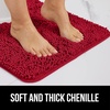 image:imageGORILLA GRIP Chenille Bath Rug Mat for Oval Toilet Base 24x19 GrayRed
