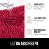image:imageGORILLA GRIP Chenille Bath Rug Mat for Oval Toilet Base 24x19 GrayRed