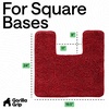 image:imageGORILLA GRIP Chenille Bath Rug Mat for Oval Toilet Base 24x19 GrayRed