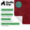 image:imageGORILLA GRIP Chenille Bath Rug Mat for Oval Toilet Base 24x19 GrayRed