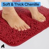 image:imageGORILLA GRIP Chenille Bath Rug Mat for Oval Toilet Base 24x19 GrayRed