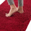 image:imageGORILLA GRIP Chenille Bath Rug Mat for Oval Toilet Base 24x19 GrayRed