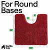 image:imageGORILLA GRIP Chenille Bath Rug Mat for Oval Toilet Base 24x19 GrayRed