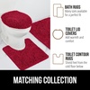 image:imageGORILLA GRIP Chenille Bath Rug Mat for Oval Toilet Base 24x19 GrayRed