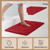 image:imageGORILLA GRIP Chenille Bath Rug Mat for Oval Toilet Base 24x19 GrayRed