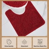 image:imageGORILLA GRIP Chenille Bath Rug Mat for Oval Toilet Base 24x19 GrayRed