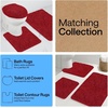 image:imageGORILLA GRIP Chenille Bath Rug Mat for Oval Toilet Base 24x19 GrayRed