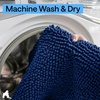 image:imageGORILLA GRIP Chenille Bath Rug Mat for Oval Toilet Base 24x19 GrayRoyal Blue
