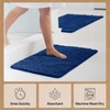 image:imageGORILLA GRIP Chenille Bath Rug Mat for Oval Toilet Base 24x19 GrayRoyal Blue