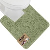image:imageGORILLA GRIP Chenille Bath Rug Mat for Oval Toilet Base 24x19 GraySage
