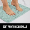 image:imageGORILLA GRIP Chenille Bath Rug Mat for Oval Toilet Base 24x19 GraySeablue