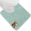 image:imageGORILLA GRIP Chenille Bath Rug Mat for Oval Toilet Base 24x19 GraySeablue