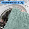 image:imageGORILLA GRIP Chenille Bath Rug Mat for Oval Toilet Base 24x19 GraySeablue