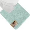 image:imageGORILLA GRIP Chenille Bath Rug Mat for Oval Toilet Base 24x19 GraySeablue