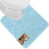 image:imageGORILLA GRIP Chenille Bath Rug Mat for Oval Toilet Base 24x19 GraySky