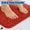 image:imageGORILLA GRIP Chenille Bath Rug Mat for Oval Toilet Base 24x19 GraySunset Orange