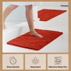 image:imageGORILLA GRIP Chenille Bath Rug Mat for Oval Toilet Base 24x19 GraySunset Orange