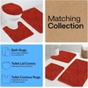 image:imageGORILLA GRIP Chenille Bath Rug Mat for Oval Toilet Base 24x19 GraySunset Orange
