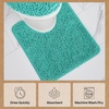 image:imageGORILLA GRIP Chenille Bath Rug Mat for Oval Toilet Base 24x19 GrayTurquoise