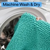 image:imageGORILLA GRIP Chenille Bath Rug Mat for Oval Toilet Base 24x19 GrayTurquoise