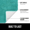 image:imageGORILLA GRIP Chenille Bath Rug Mat for Oval Toilet Base 24x19 GrayTurquoise
