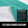 image:imageGORILLA GRIP Chenille Bath Rug Mat for Oval Toilet Base 24x19 GrayTurquoise