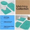 image:imageGORILLA GRIP Chenille Bath Rug Mat for Oval Toilet Base 24x19 GrayTurquoise