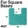 image:imageGORILLA GRIP Chenille Bath Rug Mat for Oval Toilet Base 24x19 GrayTurquoise