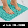 image:imageGORILLA GRIP Chenille Bath Rug Mat for Oval Toilet Base 24x19 GrayTurquoise
