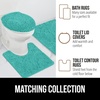 image:imageGORILLA GRIP Chenille Bath Rug Mat for Oval Toilet Base 24x19 GrayTurquoise