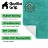 image:imageGORILLA GRIP Chenille Bath Rug Mat for Oval Toilet Base 24x19 GrayTurquoise