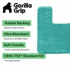image:imageGORILLA GRIP Chenille Bath Rug Mat for Oval Toilet Base 24x19 GrayTurquoise