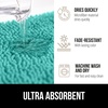 image:imageGORILLA GRIP Chenille Bath Rug Mat for Oval Toilet Base 24x19 GrayTurquoise
