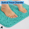 image:imageGORILLA GRIP Chenille Bath Rug Mat for Oval Toilet Base 24x19 GrayTurquoise