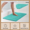 image:imageGORILLA GRIP Chenille Bath Rug Mat for Oval Toilet Base 24x19 GrayTurquoise