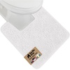 image:imageGORILLA GRIP Chenille Bath Rug Mat for Oval Toilet Base 24x19 GrayWhite