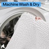 image:imageGORILLA GRIP Chenille Bath Rug Mat for Oval Toilet Base 24x19 GrayWhite
