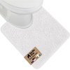image:imageGORILLA GRIP Chenille Bath Rug Mat for Oval Toilet Base 24x19 GrayWhite