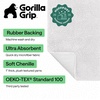 image:imageGORILLA GRIP Chenille Bath Rug Mat for Oval Toilet Base 24x19 GrayWhite