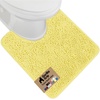 image:imageGORILLA GRIP Chenille Bath Rug Mat for Oval Toilet Base 24x19 GrayYellow