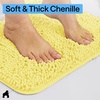 image:imageGORILLA GRIP Chenille Bath Rug Mat for Oval Toilet Base 24x19 GrayYellow