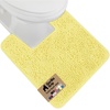 image:imageGORILLA GRIP Chenille Bath Rug Mat for Oval Toilet Base 24x19 GrayYellow