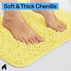 image:imageGORILLA GRIP Chenille Bath Rug Mat for Oval Toilet Base 24x19 GrayYellow